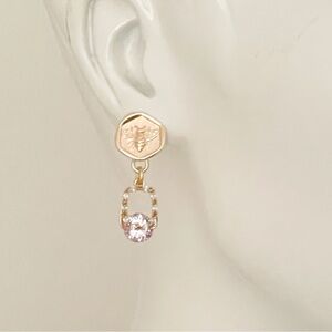Gold Artemis Bee purple Drop Earrings